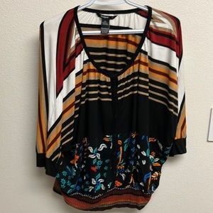 Beautiful Desigual blouse striped and flowers!